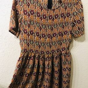 Brown patterned dress
